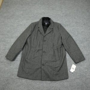 Dockers Jacket Mens XLT Grey Herringbone Top Coat  Quilted Bib DM9TP993
